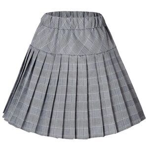 Urban CoCo Women's Elastic Waist Tartan Pleated School Skirt